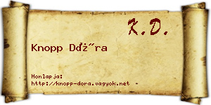 Knopp Dóra névjegykártya