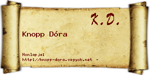 Knopp Dóra névjegykártya